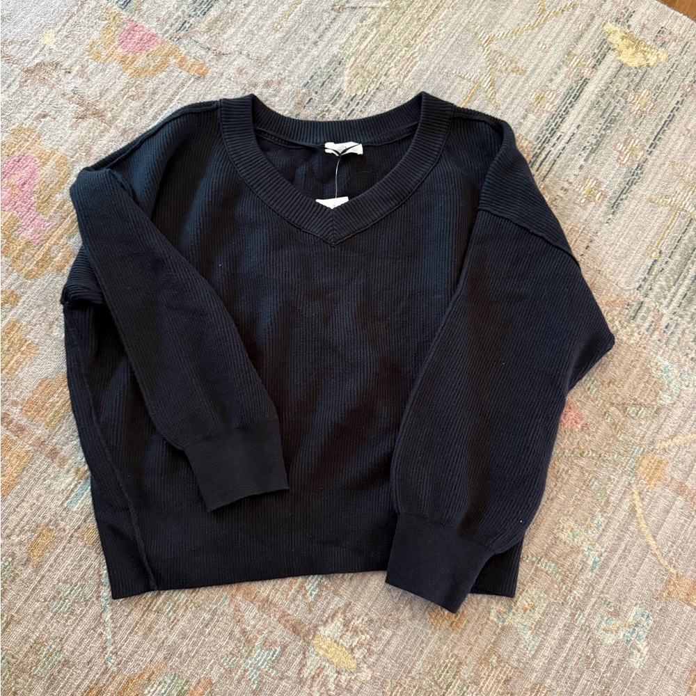 Nordstrom Black V-Neck Sweater